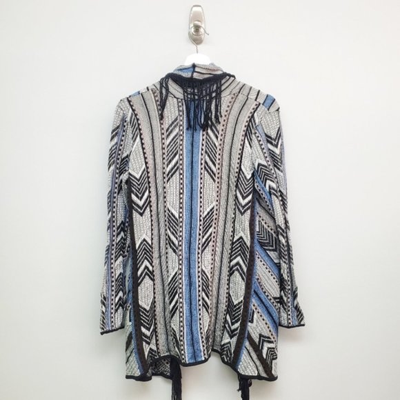 Nic + Zoe Fringe Cardigan Long Sleeve Open, XS - Picture 5 of 6